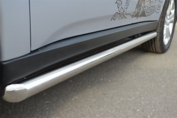 Защита порогов на SLITKOFF (труба D63) Mitsubishi Outlander  GF (2012-2014) дорестайлинг (Защита порогов с со скосами на торцах (вариант 1))