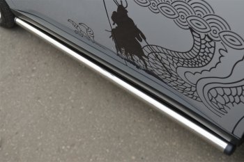 18 799 р. Защита порогов на SLITKOFF (труба D63)  Mitsubishi Outlander  GF (2012-2014) дорестайлинг (Защита порогов с загрушками на торцах (вариант 2))  с доставкой в г. Керчь. Увеличить фотографию 2
