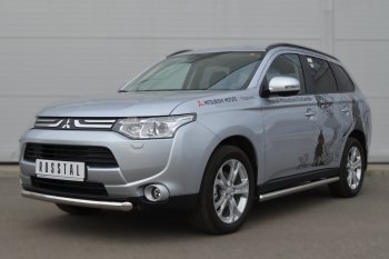 9 749 р. Защита порогов на SLITKOFF (труба D63)  Mitsubishi Outlander  GF (2012-2014) дорестайлинг (Защита порогов с закругленными торцами (вариант 3))  с доставкой в г. Керчь. Увеличить фотографию 2