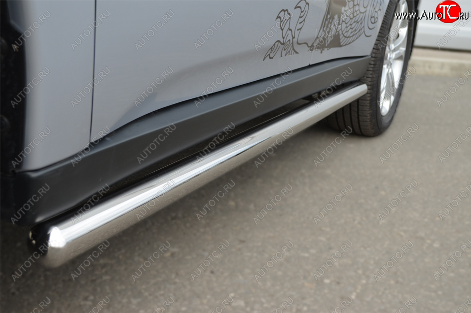 9 749 р. Защита порогов на SLITKOFF (труба D63)  Mitsubishi Outlander  GF (2012-2014) дорестайлинг (Защита порогов с закругленными торцами (вариант 3))  с доставкой в г. Керчь