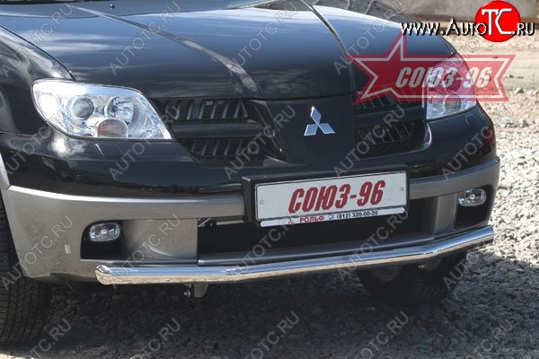 9 584 р. Защита переднего бампера одинарная Souz-96 (d60) Mitsubishi Outlander CU (2003-2009)  с доставкой в г. Керчь