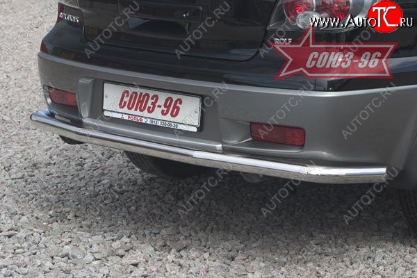 7 874 р. Защита заднего бампера Souz-96 (d60) Mitsubishi Outlander CU (2003-2009)  с доставкой в г. Керчь