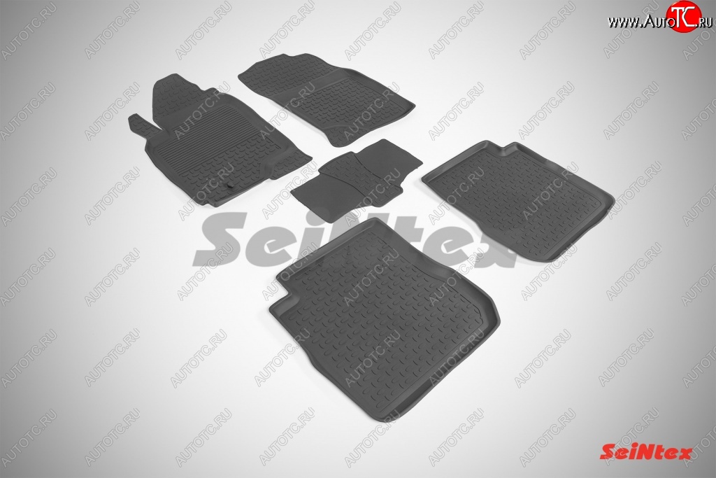 3 149 р. Износостойкие коврики в салон с высоким бортом SeiNtex Premium 4 шт. (резина) Mitsubishi Outlander CU (2003-2009)  с доставкой в г. Керчь