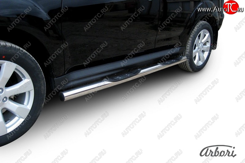 14 579 р. Защита штатных порогов Arbori (нержавейка, d76 mm). Mitsubishi Outlander XL (CW)  рестайлинг (2010-2013)  с доставкой в г. Керчь