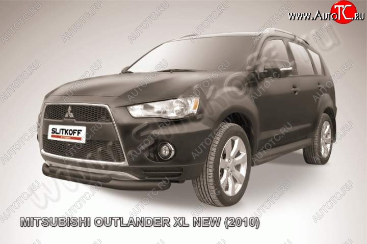 11 299 р. Защита переднего бампер Slitkoff  Mitsubishi Outlander  XL (2010-2013) (CW)  рестайлинг (Цвет: серебристый)  с доставкой в г. Керчь