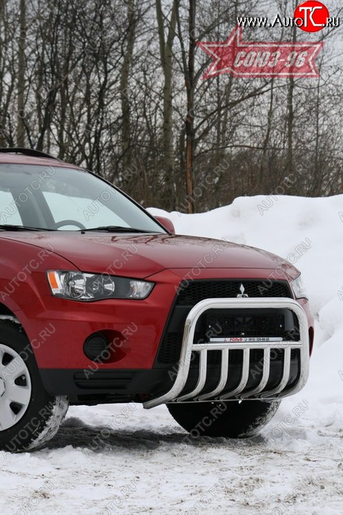 16 064 р. Защита переднего бампера Souz-96 (d60) Mitsubishi Outlander XL (CW)  рестайлинг (2010-2013)  с доставкой в г. Керчь