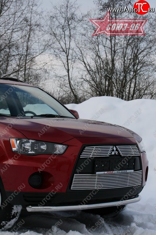 9 809 р. Защита переднего бампера из одинарной трубы (d60) Souz-96 Mitsubishi Outlander XL (CW)  рестайлинг (2010-2013)  с доставкой в г. Керчь
