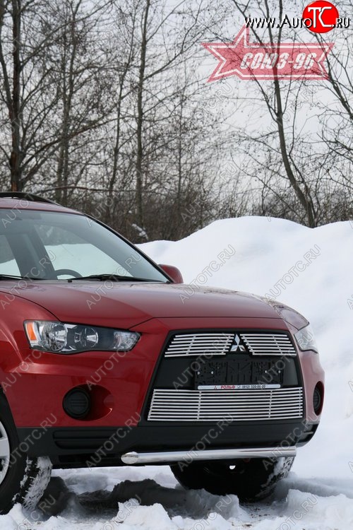 8 684 р. Одинарная защита переднего бампера из короткой трубы (d76) Souz-96  Mitsubishi Outlander  XL (2010-2013) (CW)  рестайлинг  с доставкой в г. Керчь