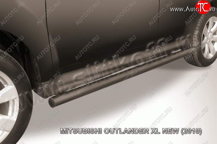 9 899 р. Защита порогов Slitkoff  Mitsubishi Outlander  XL (2010-2013) (CW)  рестайлинг (Цвет: серебристый)  с доставкой в г. Керчь