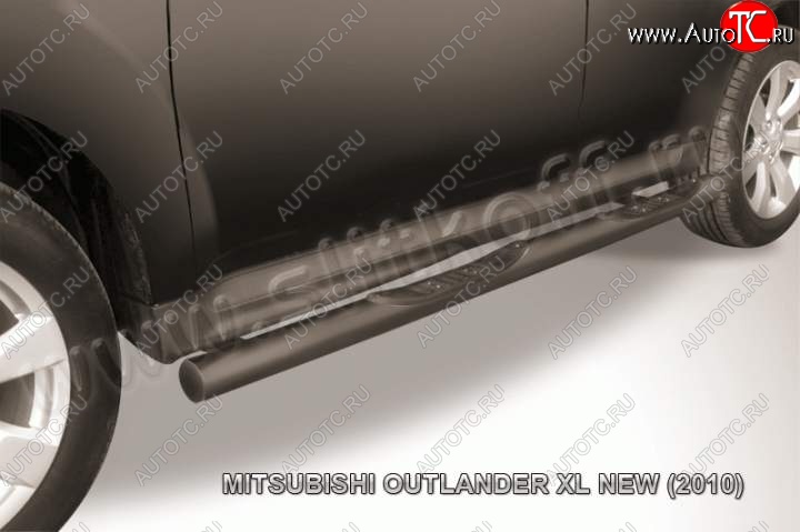 12 399 р. Защита порогов Slitkoff Mitsubishi Outlander XL (CW)  рестайлинг (2010-2013) (Цвет: серебристый)  с доставкой в г. Керчь