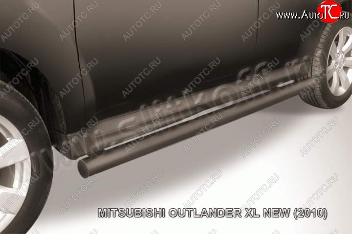 10 599 р. Защита порогов Slitkoff  Mitsubishi Outlander  XL (2010-2013) (CW)  рестайлинг (Цвет: серебристый)  с доставкой в г. Керчь