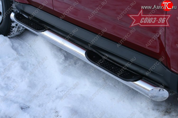 10 484 р. Защита порогов с проступью Souz-96 (d76) Mitsubishi Outlander XL (CW)  рестайлинг (2010-2013)  с доставкой в г. Керчь