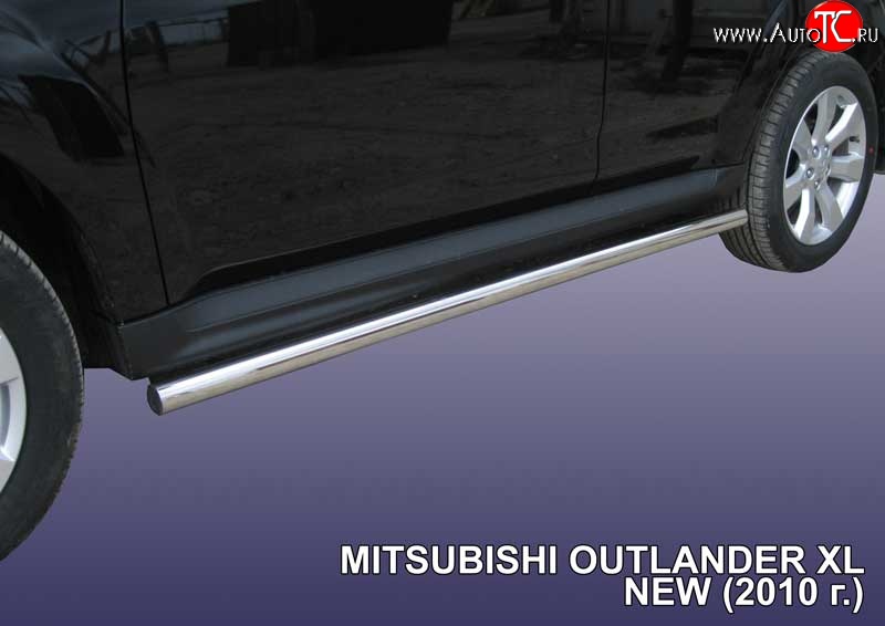 13 999 р. Защита порогов из круглой трубы диаметром 57 мм Slitkoff  Mitsubishi Outlander  XL (2010-2013) (CW)  рестайлинг (Нержавейка, Полированная)  с доставкой в г. Керчь