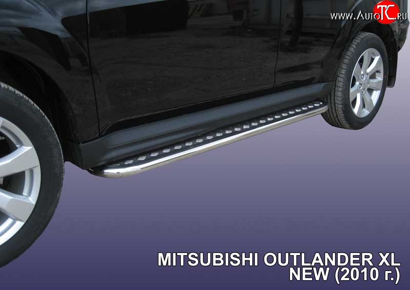 16 999 р. Широкая защита порогов Slitkoff  Mitsubishi Outlander  XL (2010-2013) (CW)  рестайлинг  с доставкой в г. Керчь