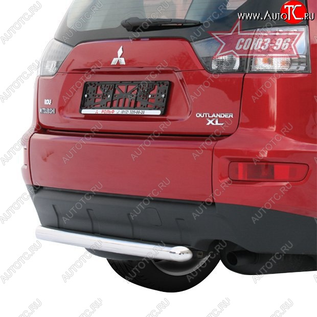 6 884 р. Защита заднего бампера Souz-96 (d60) Mitsubishi Outlander XL (CW)  рестайлинг (2010-2013)  с доставкой в г. Керчь