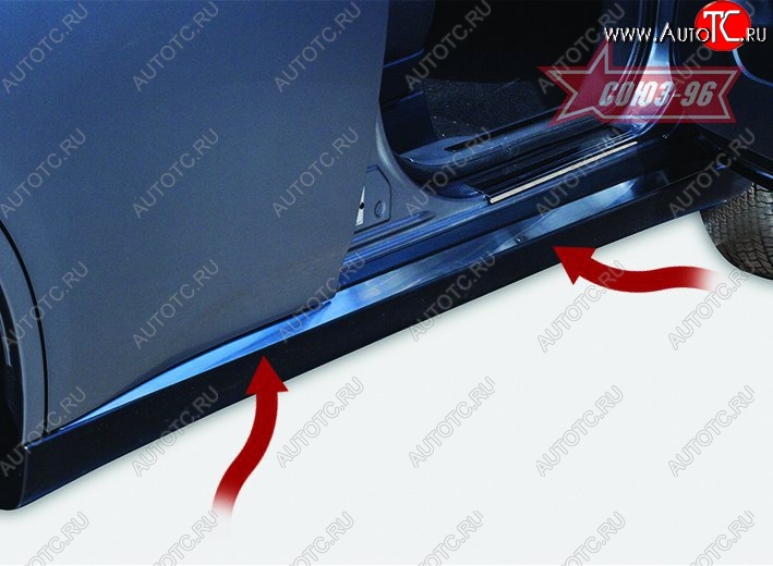 2 339 р. Накладка на пороги Souz-96 Mitsubishi Outlander GF дорестайлинг (2012-2014)  с доставкой в г. Керчь