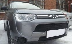 4 299 р. Сетка на бампер Russtal (черная) Mitsubishi Outlander GF дорестайлинг (2012-2014)  с доставкой в г. Керчь. Увеличить фотографию 4