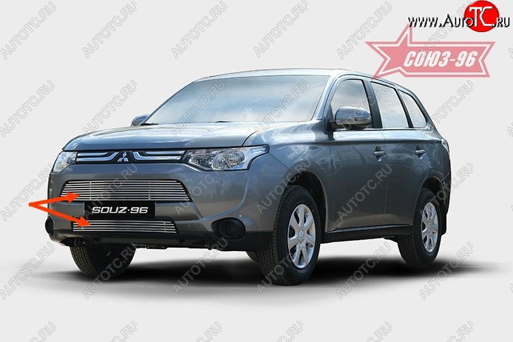 8 414 р. Декоративный элемент воздухозаборника Souz-96 (d10) Mitsubishi Outlander GF дорестайлинг (2012-2014)  с доставкой в г. Керчь