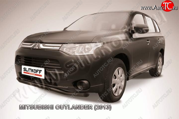 10 599 р. Защита переднего бампера Slitkoff (57мм) Mitsubishi Outlander GF дорестайлинг (2012-2014) (Цвет: серебристый)  с доставкой в г. Керчь