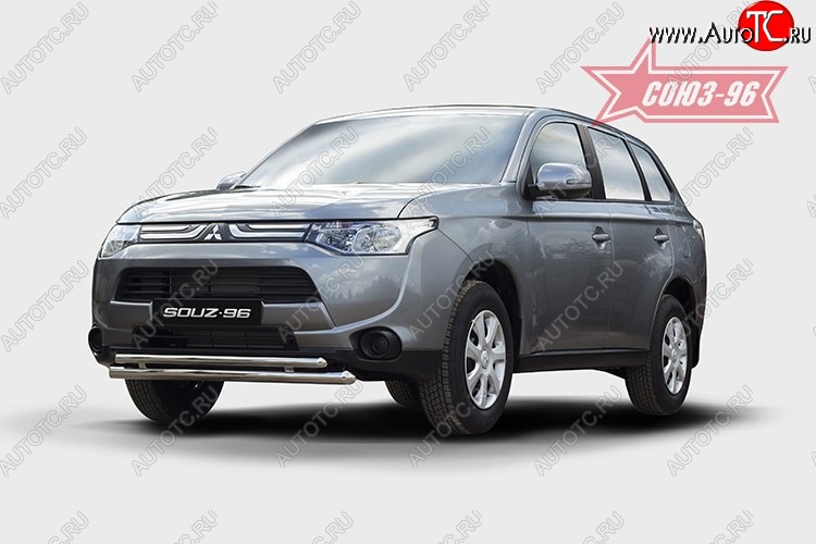 16 694 р. Защита переднего бампера одинарная Souz-96 (d60/42). Mitsubishi Outlander GF дорестайлинг (2012-2014)  с доставкой в г. Керчь
