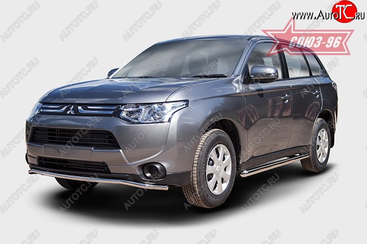 10 934 р. Защита переднего бампера диаметр трубы 42 мм Premium Souz-96 Mitsubishi Outlander GF дорестайлинг (2012-2014)  с доставкой в г. Керчь