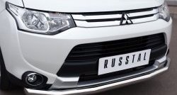 14 999 р. Одинарная защита переднего бампера диаметром 63 мм SLITKOFF  Mitsubishi Outlander  GF (2014-2016) 1-ый рестайлинг  с доставкой в г. Керчь. Увеличить фотографию 2
