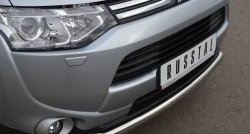 13 999 р. Одинарная защита переднего бампера диаметром 63 мм SLITKOFF  Mitsubishi Outlander  GF (2012-2014) дорестайлинг  с доставкой в г. Керчь. Увеличить фотографию 2