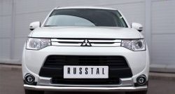 Одинарная защита переднего бампера диаметром 63 мм SLITKOFF Mitsubishi Outlander  GF (2014-2016) 1-ый рестайлинг
