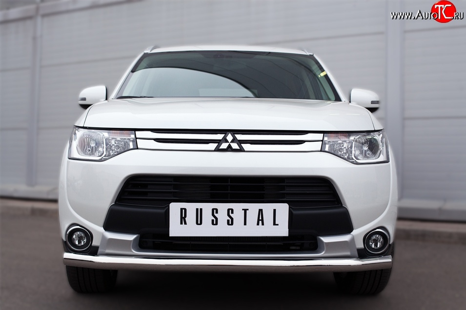 14 999 р. Одинарная защита переднего бампера диаметром 63 мм SLITKOFF  Mitsubishi Outlander  GF (2014-2016) 1-ый рестайлинг  с доставкой в г. Керчь