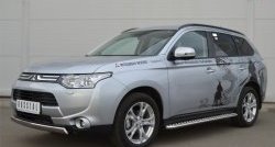 10 849 р. Защита переднего бампера (Ø75х42 мм, нержавейка) Russtal Mitsubishi Outlander GF дорестайлинг (2012-2014)  с доставкой в г. Керчь. Увеличить фотографию 4