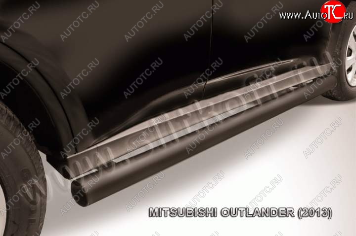 10 599 р. Защита порогов Slitkoff  Mitsubishi Outlander  GF (2012-2014) дорестайлинг (Цвет: серебристый)  с доставкой в г. Керчь