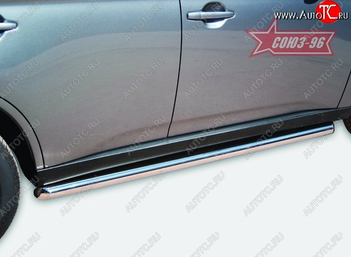 10 394 р. Защита порогов Souz-96 (d60) Mitsubishi Outlander GF дорестайлинг (2012-2014)  с доставкой в г. Керчь