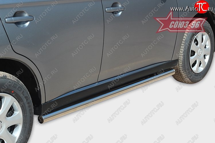 11 069 р. Защита порогов Souz-96 (d60) Mitsubishi Outlander GF дорестайлинг (2012-2014)  с доставкой в г. Керчь