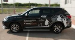 24 649 р. Широкая защита порогов SLITKOFF  Mitsubishi Outlander  GF (2015-2018) 2-ой рестайлинг  с доставкой в г. Керчь. Увеличить фотографию 2