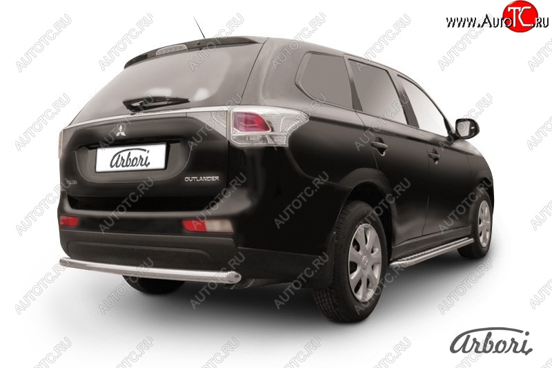 8 909 р. Защита заднего бампера Arbori (нержавейка, 1 труба d57 mm). Mitsubishi Outlander GF дорестайлинг (2012-2014)  с доставкой в г. Керчь