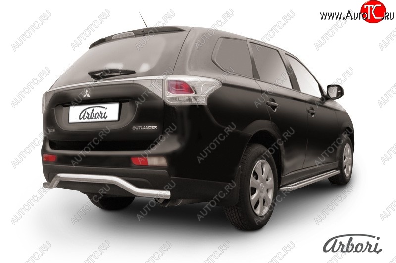 11 789 р. Защита заднего бампера Arbori (нержавейка, 1 труба d57 mm). Mitsubishi Outlander GF дорестайлинг (2012-2014)  с доставкой в г. Керчь