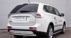 16 899 р. Защита заднего бампера (Ø63 и 42 мм, нержавейка) SLITKOFF  Mitsubishi Outlander  GF (2014-2016) 1-ый рестайлинг  с доставкой в г. Керчь. Увеличить фотографию 2