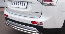 16 899 р. Защита заднего бампера (Ø63 и 42 мм, нержавейка) SLITKOFF  Mitsubishi Outlander  GF (2014-2016) 1-ый рестайлинг  с доставкой в г. Керчь. Увеличить фотографию 3