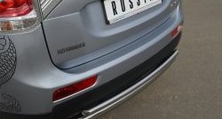 14 449 р. Защита заднего бампера (Ø76 и 42 мм, нержавейка) SLITKOFF  Mitsubishi Outlander  GF (2012-2014) дорестайлинг  с доставкой в г. Керчь. Увеличить фотографию 2