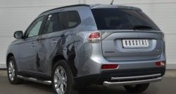 14 449 р. Защита заднего бампера (Ø76 и 42 мм, нержавейка) SLITKOFF  Mitsubishi Outlander  GF (2012-2014) дорестайлинг  с доставкой в г. Керчь. Увеличить фотографию 4