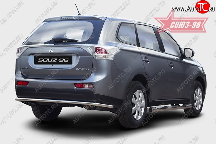 10 799 р. Защита заднего бампера Souz-96 Premium (d42) Mitsubishi Outlander GF дорестайлинг (2012-2014)  с доставкой в г. Керчь