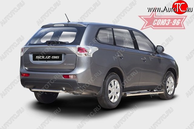 9 359 р. Узкая защита заднего бампера (d42) Souz-96 Mitsubishi Outlander GF дорестайлинг (2012-2014)  с доставкой в г. Керчь