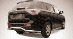 Длинная фигурная защита заднего бампера диаметром 57 мм Slitkoff Mitsubishi Outlander  GF (2012-2014) дорестайлинг
