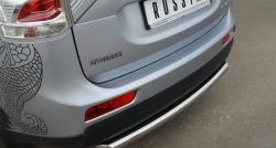 13 999 р. Одинарная защита заднего бампера из трубы диаметром 63 мм SLITKOFF  Mitsubishi Outlander  GF (2012-2014) дорестайлинг  с доставкой в г. Керчь. Увеличить фотографию 2