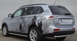 13 999 р. Одинарная защита заднего бампера из трубы диаметром 63 мм SLITKOFF  Mitsubishi Outlander  GF (2012-2014) дорестайлинг  с доставкой в г. Керчь. Увеличить фотографию 4