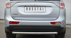 Одинарная защита заднего бампера из трубы диаметром 63 мм SLITKOFF Mitsubishi Outlander  GF (2012-2014) дорестайлинг