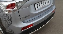 11 599 р. Защита заднего бампера (Ø75x42 мм, нержавейка) Russtal Mitsubishi Outlander GF дорестайлинг (2012-2014)  с доставкой в г. Керчь. Увеличить фотографию 2
