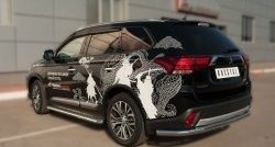 14 449 р. Одинарная защита заднего бампера из трубы с угловатыми сгибами диаметром 63 мм SLITKOFF  Mitsubishi Outlander  GF (2014-2016) 1-ый рестайлинг  с доставкой в г. Керчь. Увеличить фотографию 4