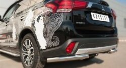12 899 р. Защита заднего бампера (Ø63 мм уголки, нержавейка) SLITKOFF  Mitsubishi Outlander  GF (2014-2016) 1-ый рестайлинг  с доставкой в г. Керчь. Увеличить фотографию 2