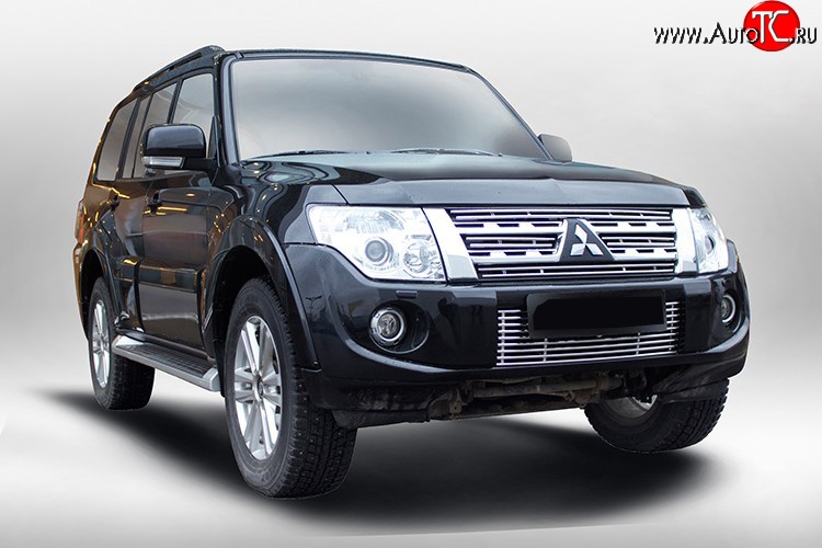 5 999 р. Декоративная вставка воздухозаборника Berkut Mitsubishi Pajero 4 V90 2-ой рестайлинг (2014-2020)  с доставкой в г. Керчь
